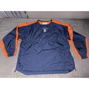 Vintage Detroit Tigers Puma Pullover Jacket XL Navy Orange MLB Windbreaker